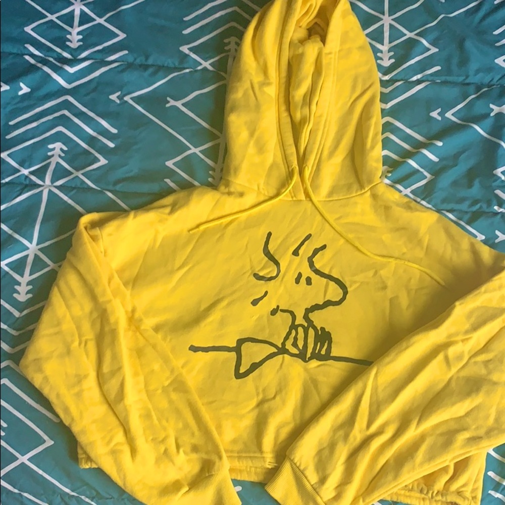 Large Yellow Cropped Woodstock (Peanuts) Hoodie